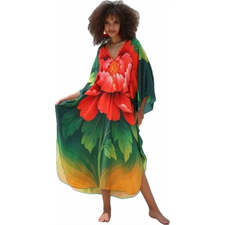 CFCSRP Caftan for Women Plus Size Moo Moo Kaftan Maxi Beach Swimsuit Cover up