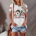 thumbnail image 4 of Camiseta navideña con estampado gráfico de dibujos animados para mujer, camiseta informal de manga corta con cuello redondo, camisetas divertidas de calle, ropa de gran tamaño para mujer, 4 of 4
