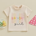 thumbnail image 2 of Gupgi T-Shirts d'Anniversaire pour Bébé Fille, Imprimé Lettre, Col Rond, Manches Courtes, Tops d'Été, 2 of 7