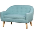 thumbnail image 3 of Favory Cozy 2-Seat Armrest Sofa Couch - Sturdy Wood Frame, Breathable Linen-Like Fabric, Thick Foam Padding, Lightweight & Portable for Small Spaces, Ideal for Bedroom, Living Room,Blue, 3 of 11