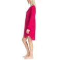 thumbnail image 3 of Ocean Pacific Women's Long Sleeve Nightgown, Waffle Knit Henley Sleepshirt, Red, M, 3 of 6