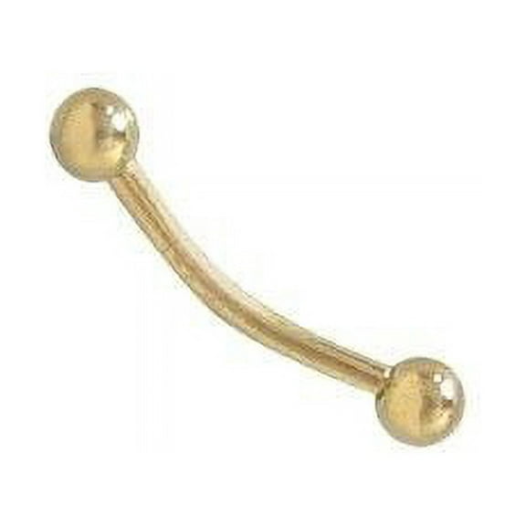 Gold Eyebrow Ring 16G IP Curved Barbell 8mm Cartilage Piercing Daith Rook Tragus