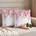 thumbnail image 6 of Outdoor Pillow Covers 16x16 Set of 2, Pink Eucalyptus Leaves Waterproof Patio Throw Pillow Covers for Couch Sofa Chair, Summer Botanical Watercolor Decorative Pillowcases for Throw Pillows, 6 of 9