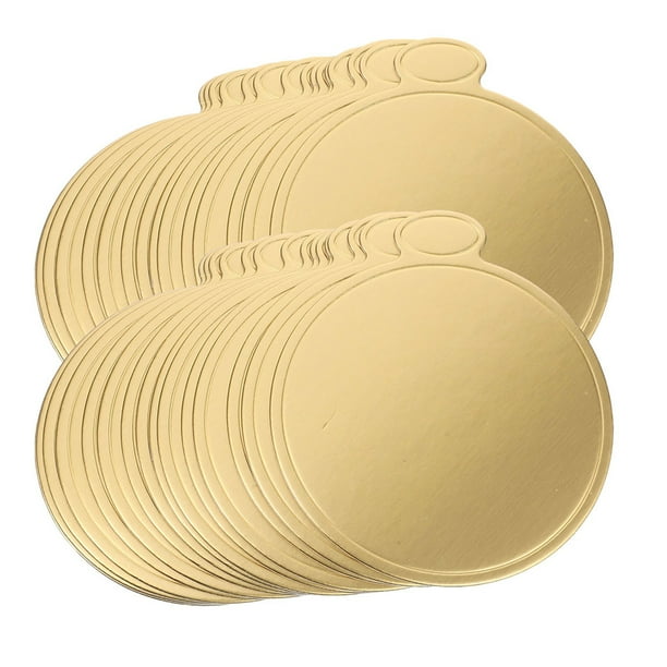 50 piezas mini pastel de pastel redondo bandejas de cartón de pastel de mousse bases de pastel suministros de decoración de pastel