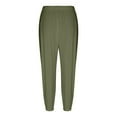 thumbnail image 4 of Womens Pants Tawop Pants for Women Cotton Linen Wide Leg Summer Thin Capris Womens Pants with Pockets Linen Pants Women Green Size S-3XL, 4 of 8