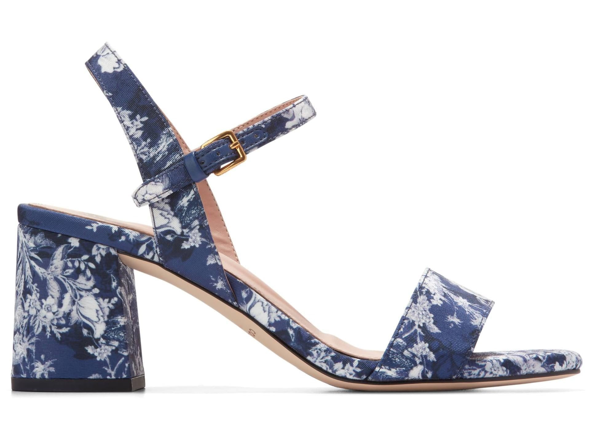 Cole Haan Women s Josie Block Heel Sandal 65 mm Heeled Navy Floral Print 8 Walmart