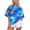 Blue, variant on Casual Preppy Style Polo Shirt for Women, Short Sleeve Collared Button Down Top, Loose Fit Solid Color Blouse for Daily White L