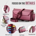 thumbnail image 6 of Crossbody for Samsung Galaxy A37 A57 Case Wallet【RFID Blocking】with 10-Card Holder Zipper Bills Slot, Soft PU Leather Magnetic Flip Wristlet Shoulder Strap Wallet Case for Women, 6 of 13