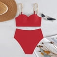thumbnail image 5 of Sngxgn Women's Swimsuit Tummy Control Bathing Suit Tie Knot Swimwear(Red,S), 5 of 7
