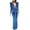 Blue, variant on Herrnalise Women's Deep V-Neck Pleated Long Sleeve Belted Long Maxi Dresses S-XL