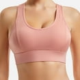 thumbnail image 4 of Bigersell Womens Bras No Underwire Summer Plus Size Sports Bras for Women Training Bra Style B1122 V-Neck Padded Bras Pull-On Bra Closure Juniors Size High Support Sports Bras for Women Pink M, 4 of 4