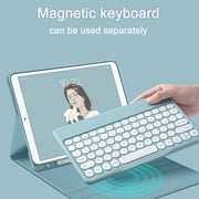 Keyboard Case for Samsung Galaxy Tab S8/Tab S7 11 inch, Detachable BT Keyboard & Mouse, Round Key, Soft TPU Back Cover with S Pen Holder, PU Lightweight Slim Protective Cover