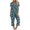#03-Blue, variant on ICHUANYI Women's Pajamas Sets Floral Print Round Neck Short Sleeve Shirt Pants Sets Loungewear with Pockets