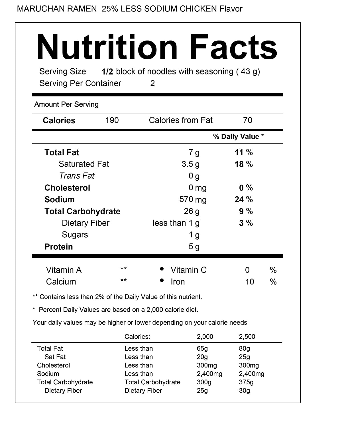 "Maruchan Ramen Less Sodium Chicken, 3.0 Oz, Pack of 24"