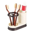 thumbnail image 4 of mDesign Bathroom Toothbrush/Toothpaste Dental Storage Organizer - Vanilla/Bronze, 4 of 6