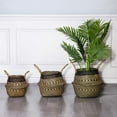 thumbnail image 3 of PENGXIANG Foldable Handmade Wicker Grass Weaving Basket Flower Storage Basket w/ Handle, 3 of 9