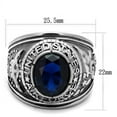 thumbnail image 2 of TK414708 - High polished (no plating) Stainless Steel Ring with Synthetic Synthetic Glass in Sapphire Size 9, 2 of 7