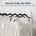 thumbnail image 3 of SereneLife 50-Piece Shirt Hangers, Premium Non-Slip Velvet Hangers Pack with 360° Swivel Hooks, Slim Space-Saving Design for Tops, Jackets, Blouses, & Strappy Dresses, Supports 8 lbs, (Black), 3 of 7