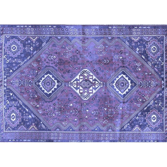 Ahgly Company Indoor Rectangle Persian Blue Traditional Area Rugs, 8' x 12'