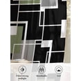 thumbnail image 6 of Sheer Curtains 45 Inch Length 2 Panels Set for Kitchen, Sage Green Black Geometric Semi Sheer Curtains for Windows, Modern Abstract Art Block Voile Window Treatments Rod Pocket Curtain, 6 of 7
