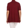 thumbnail image 4 of Moa Collection Women's Plus Size Short Sleeves Draped Open Front Casual Solid Cardigan, 4 of 5