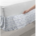 thumbnail image 2 of Floral Bed Skirt, Rhythmic Floral Branches in Cool Tones Illustration, Elastic Bedskirt Dust Ruffle Wrap Around for Bedding Decor, 4 Sizes, Lavender Blue Multicolor, by Ambesonne, 2 of 2