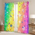 thumbnail image 2 of Homewish Children Teens Girls Colorful Circles Curtains Pack of 2 (42x84 Each),Abstract Gradient Curtains Blackout,Love Heart Stars Print Bedroom Curtains,Microfiber Bedroom Decor, 2 of 6
