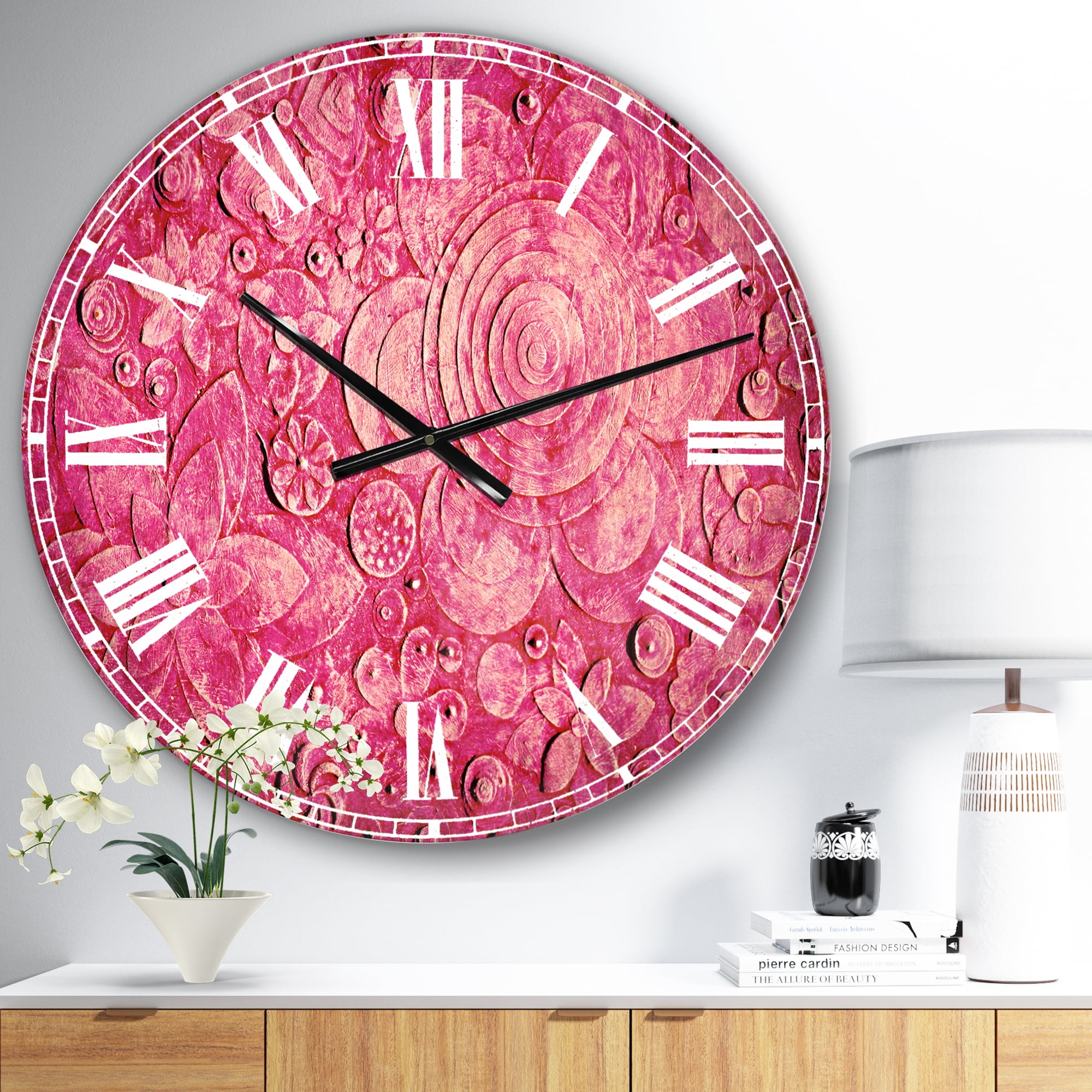Designart 'Summer hawaiin Flowers' Traditional wall clock