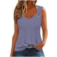 thumbnail image 2 of Tank Tops for Women Plus Size Sleeveless Solid Color Loose Tank Top Navy XL, 2 of 4