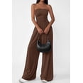 thumbnail image 7 of PRETTYGARDEN Womens Trendy Strapless Rompers Ruched Tube Top Wide Leg One Piece Jumpsuits Beach Vacation Summer Outfits, 7 of 7