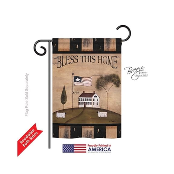 Breeze Decor G150043-BO Welcome Bless This Home Inspirational Sweet Impressions Decorative Vertical 13" x 18.5" Double Sided Garden Flag