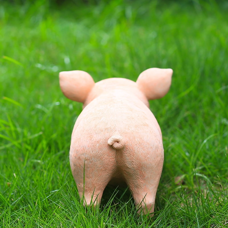 Animal Garden Statue Cute Pig Funny Outdoor Sculpture Resin Lawn Ornaments Décor Indoor Outdoor Figurines for Garden and House (Pig)