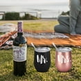thumbnail image 6 of Mr and Mrs Wine Tumbler Set, Mr Mrs Wedding Gift for Newlyweds Couples Bride His and Her Bridal Shower Engagement Honeymoon, 12 Oz Stainless Steel Wine Tumbler with Lid and Straw Black＆Rose, 6 of 6