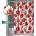 thumbnail image 4 of Spring Poppy Flowers Shower Curtain for Bathroom, Red Colorful Wildflower Flowered Floral Plant Shower Curtain Set, 3D Printing Waterproof Polyester Bath Decor 36x72IN with 12 Hooks, 4 of 6