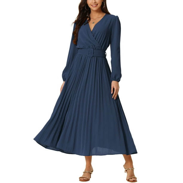 strapless open back dress Ever-Pretty Pleated Chiffon Ruffles Sleeve V-Neck Midi Semi Formal Dress Occasion Dress
