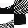 thumbnail image 6 of Women 2 Piece Pajamas Sets V Neck Tops and Striped Pants Cotton Nighty Loungewear short sleeve Sets, 6 of 6