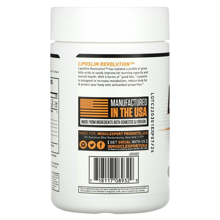 Musclesport LipoSlim Revolution, Fat Metabolizer with EPA, DHA