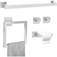 thumbnail image 1 of MEKOTRIN 5Pieces Bathroom Hardware Accessories Set Silver Bathroom Towel Rack Set Towel Rack Bathroom 23 Inch Towel Bar Towel Toilet Paper Holder and 2 Robe Hooks Wall Mounted, 1 of 8