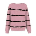 thumbnail image 6 of successthop Womens Striped Sweatshirts for Fall Plus Size Crewneck Long Sleeve Sweater Pullover Tops Color Block Clothes, 6 of 6