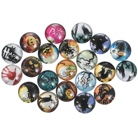 

60pcs Halloween Pattern Glass Patch Round Time Gemstone Patch for Necklace