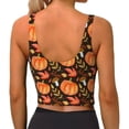 thumbnail image 3 of Lsque Autumn Pumpkin Printed Women'S Sports Bra, Compression, Moisture Wicking, High-Impact Sports Bra For Women,Supportive sports bra-Medium, 3 of 9