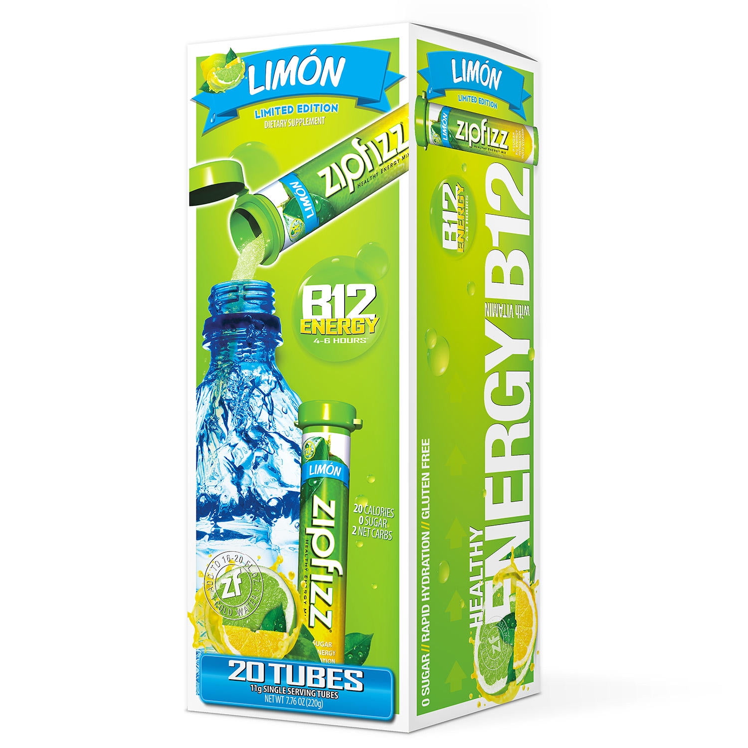 Zipfizz Energy Drink Mix, Limon (20 ct.)