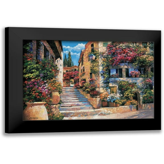 Behrens, Howard 14x11 Black Modern Framed Museum Art Print Titled - Riviera Stairs