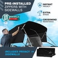 thumbnail image 3 of KNOX Universal 4 Bow Bimini Top Replacement Canvas & Detachable Sidewalls with Storage Boot, 600D Marine Grade Sun Shade Boat Canopy with Solid Side Blocks, No Frame, 61-66"W, Black, 3 of 7