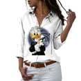 thumbnail image 5 of Disney-Camiseta de manga larga con botones para mujer, camisa informal con solapa y estampado 3D de Mickey, Minnie, Pato Donald, estilo Harajuku, y2k, novedad de 2022, 5 of 5