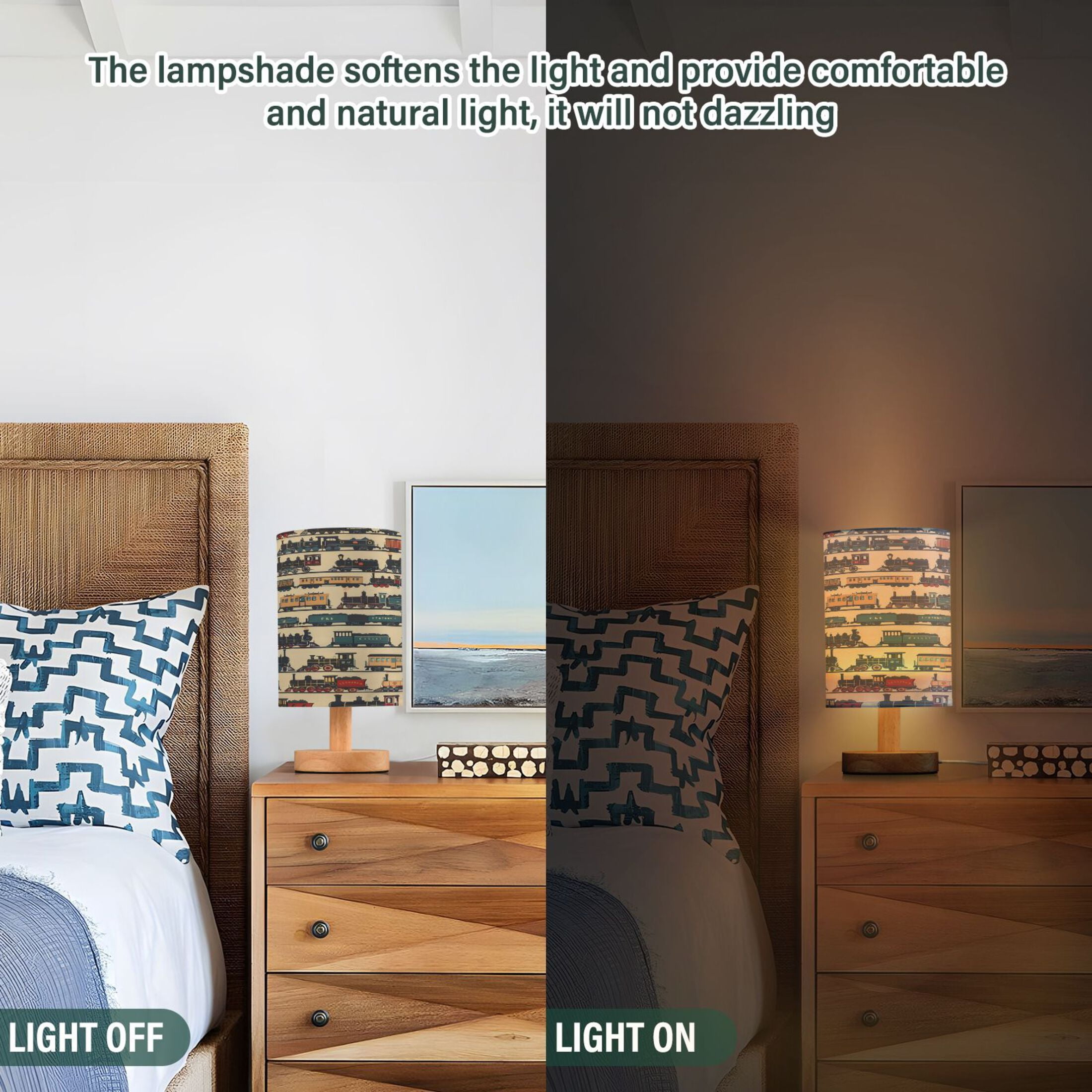 Desk Lamp Bedside Lamp 5.12x9.7In LED Lamp With USB Charging Interface For Bedroom Living Room Office Study Stylish Decoration Multicolor Train