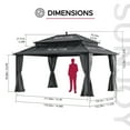 thumbnail image 4 of Sunjoy 16x12 ft. Outdoor Gazebo Steel Hardtop with Curtain and Netting,Kingston Series, 4 of 18