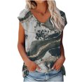 thumbnail image 2 of SMihono Womens Tops Été Habillé Casual Femmes Causal Manches Courtes Col Rond Imprimé Chemisier Pull Tops T-shirt T-shirt Oversize T-shirt pour Femmes, 2 of 8