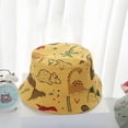thumbnail image 5 of Breathable Summer Scalp Protection Cartoon Dinosaur Print Adjustable Baby Bucket Caps Children Sunscreen Hat Infant  Fisherman Cap Beach Hat YELLOW, 5 of 8