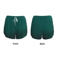 thumbnail image 3 of Balery Dark teal green Pantalones cortos deportivos para mujer con forro y dos bolsillos, elásticos, para entrenamiento, gimnasio, yoga-X-Large, 3 of 7